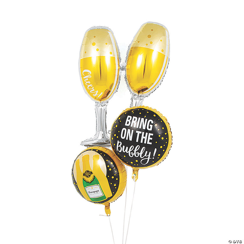 Champagne Mylar Balloonst - 3 Pc. Image