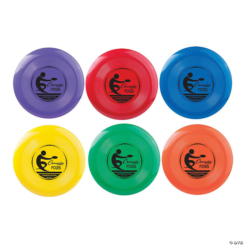 Champion Sports Competition Plastic Discs, 125g, Pack of 6 Image