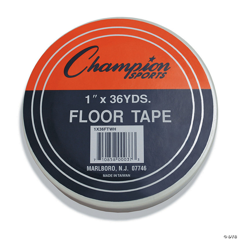 Champion Sports Floor Marking Tape, 1" x 36 yd, White, 6 Rolls Image