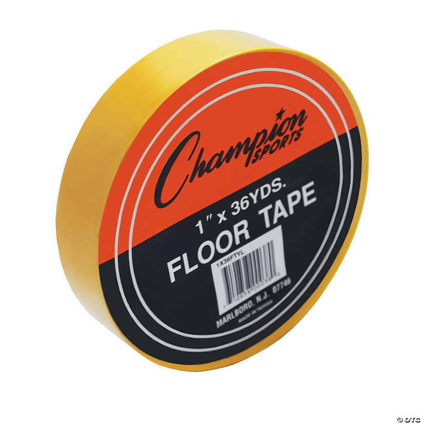 Champion Sports Floor Marking Tape, 1" x 36 yd, Yellow, 6 Rolls Image