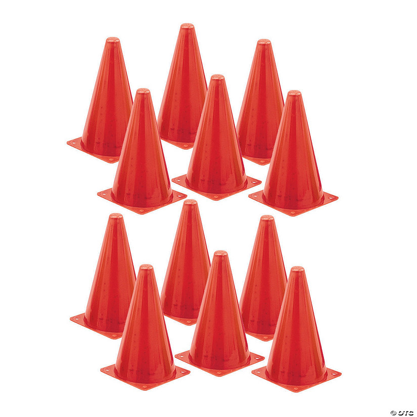 Champion Sports High Visibility 9" Safety Cone, Pack of 12 Image