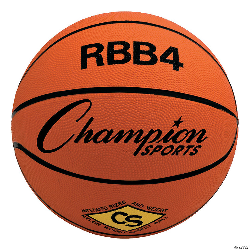 Champion Sports Intermediate Rubber Basketball, Orange, Set of 3 Image