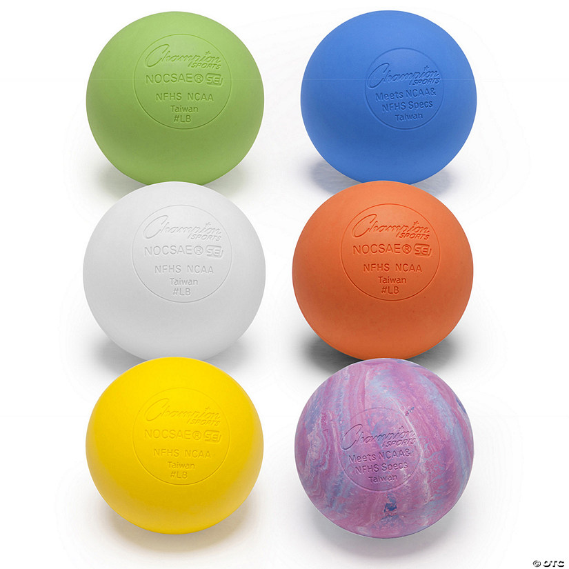 Champion Sports Official Lacrosse Ball Set, 6 Assorted Colors Image
