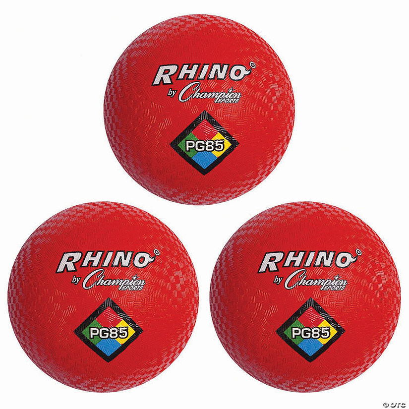 Champion Sports Playground Ball, 8-1/2", Red, Pack of 3 Image