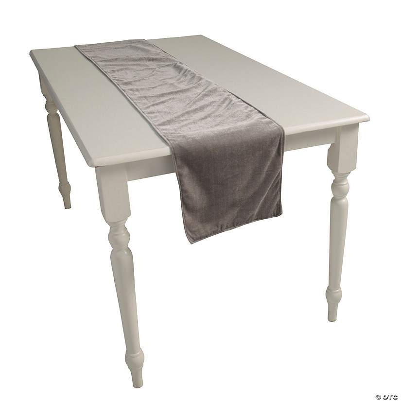 Charcoal Grey Velvet Table Runner Image