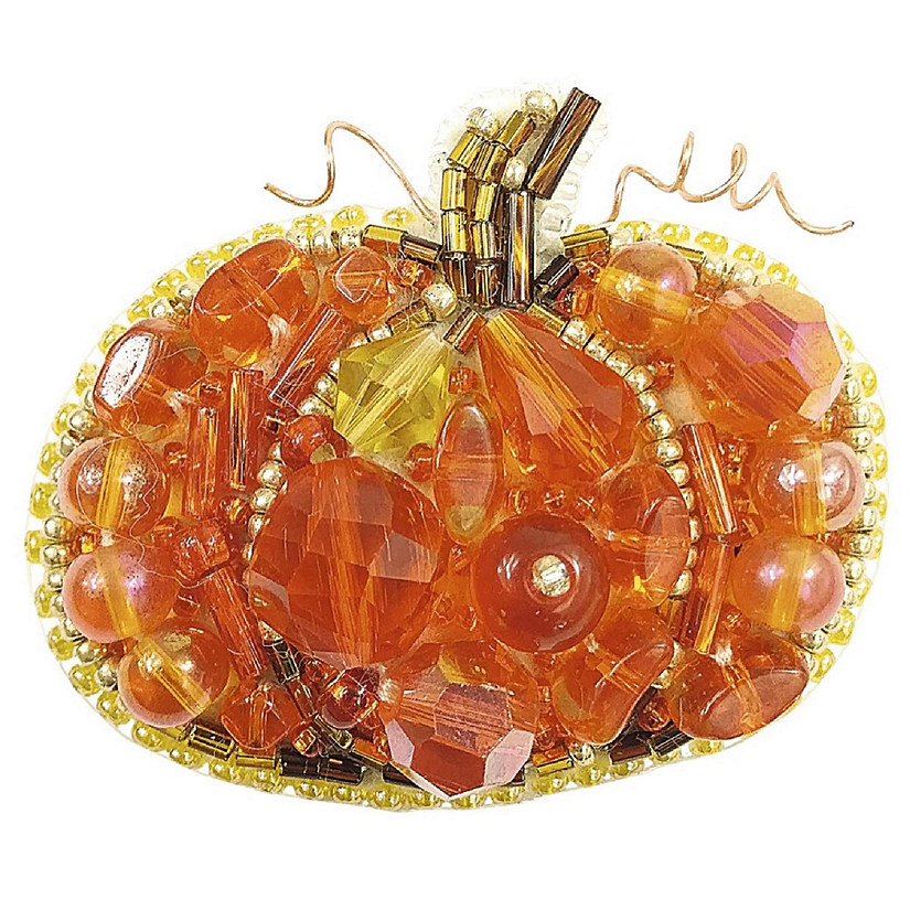 Charivna Mit Beadwork kit for creating brooch Crystal Art "Pumpkin" Image