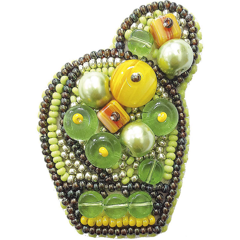 Charivna Mit BP-187C Beadwork kit for creating brooch Crystal Art "Bright cactus" Image