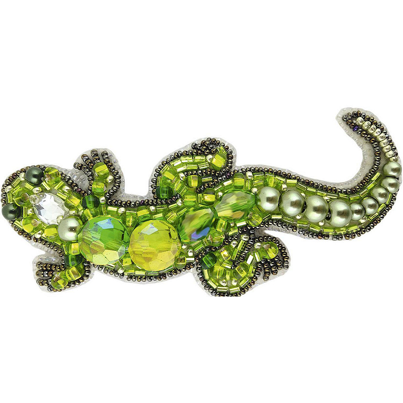 Charivna Mit BP-227C Beadwork kit for creating brooch Crystal Art "Lizard" Image