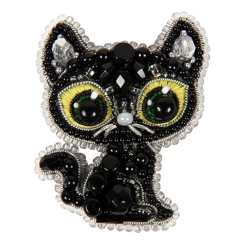 Charivna Mit BP-330C Beadwork kit for creating brooch Crystal Art "Black cat" Image