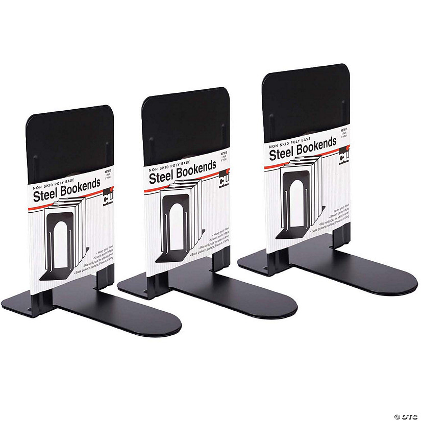 Charles Leonard Bookends, 9" Height, Black, 2 Per Set, 3 Sets Image