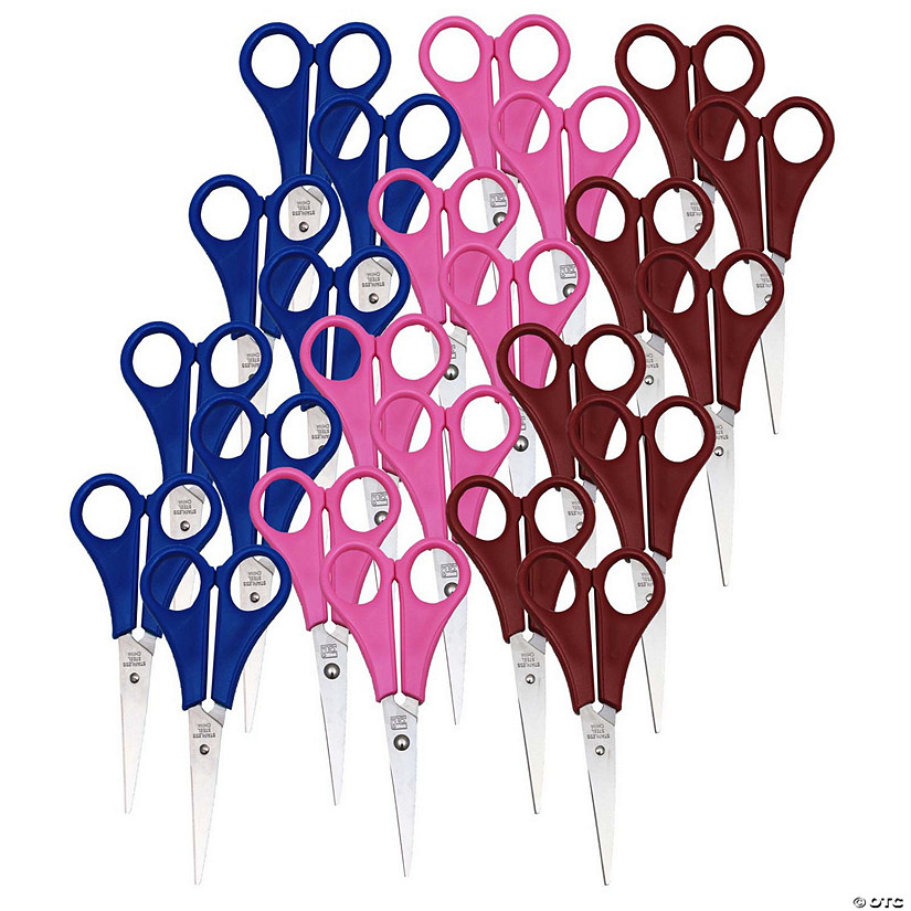 Charles Leonard Children's 5.5" Scissors, Pointed Tip, Assorted Colors, Pack of 36 Image