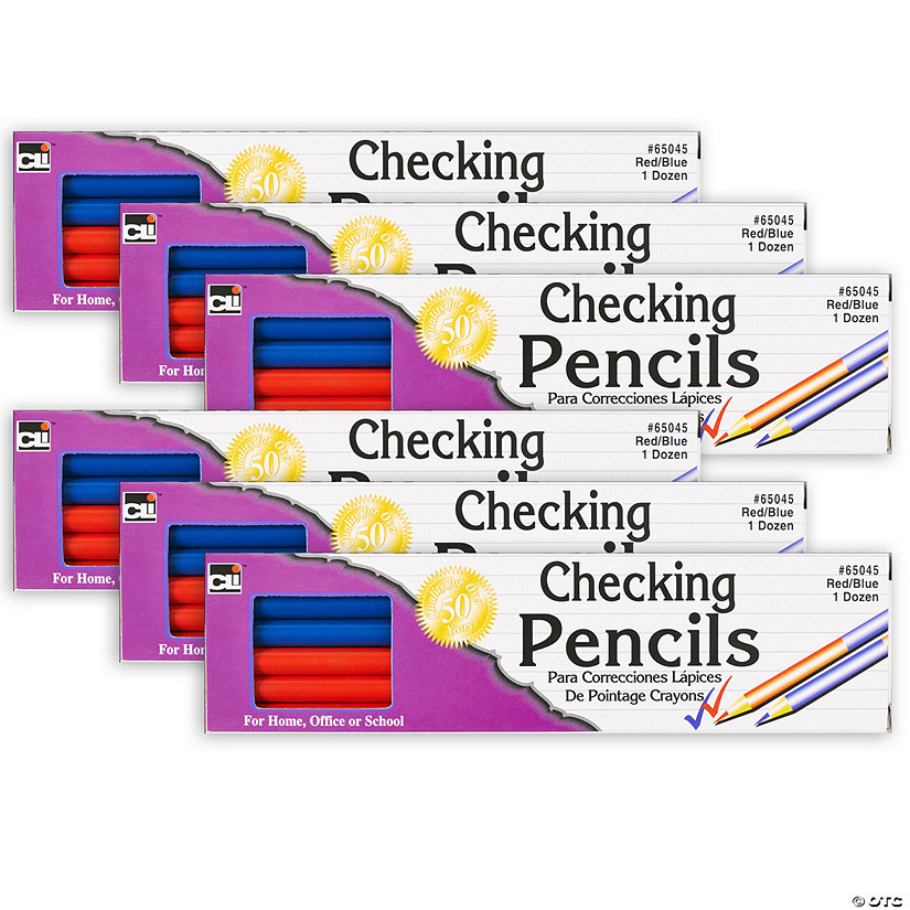 Charles Leonard Combination Checking Pencils, Red/Blue, 12 Per Box, 6 Boxes Image