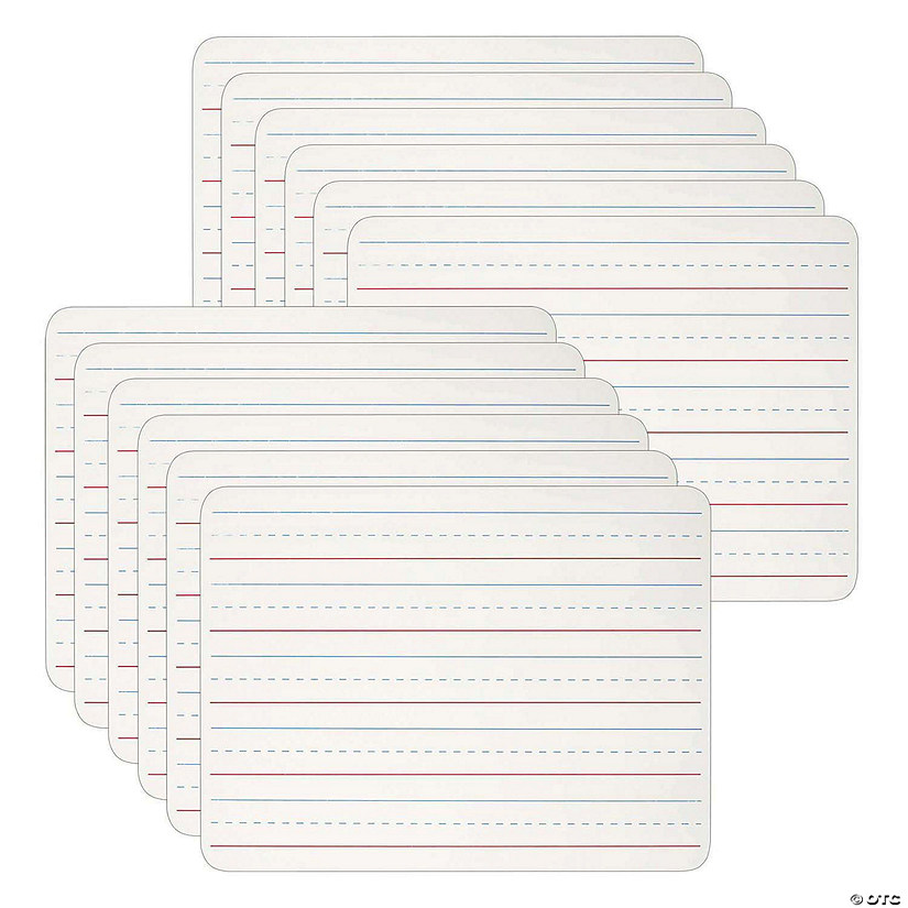 Charles Leonard Dry Erase Lap Board, 1Sided Lined, 9" x 12", Pack of