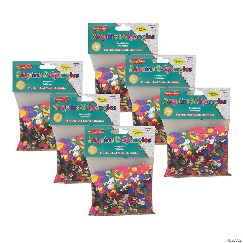 Charles Leonard&amp;#174; Glittering Sequins with Spangles, 4 oz Pack, 6 Packs Image