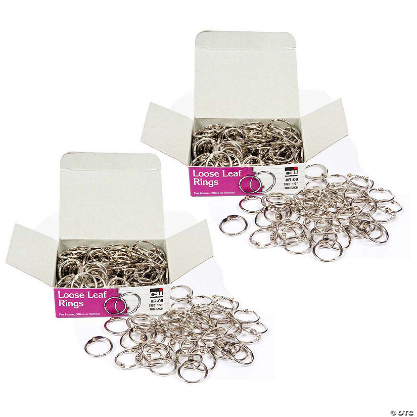 Charles Leonard Loose Leaf Rings, 1/2", 100 Per Box, 2 Boxes Image