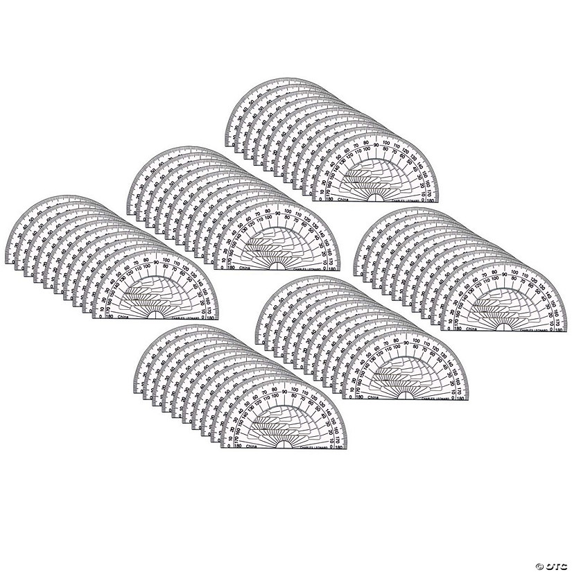 Charles Leonard Plastic 4" Protractor, Pack of 60 Image