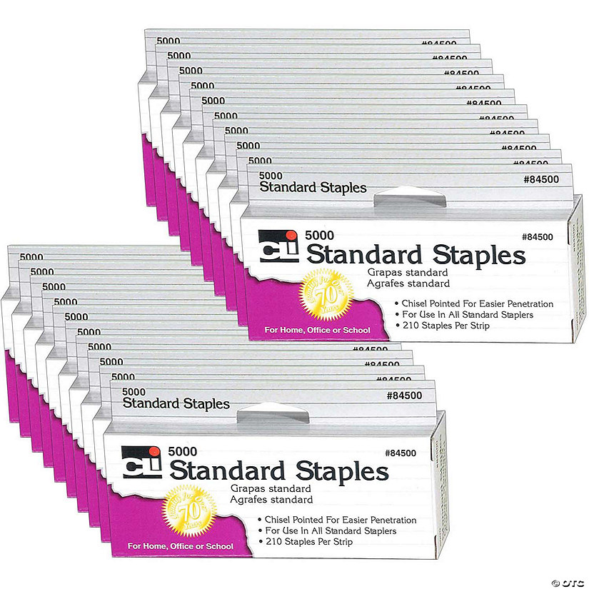 Charles Leonard Standard Staples, 5000 Per Pack, 20 Packs Image