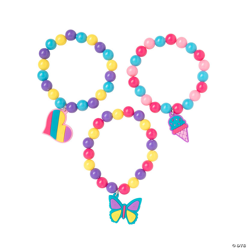 Charm Bead Bracelets - 12 Pc. Image