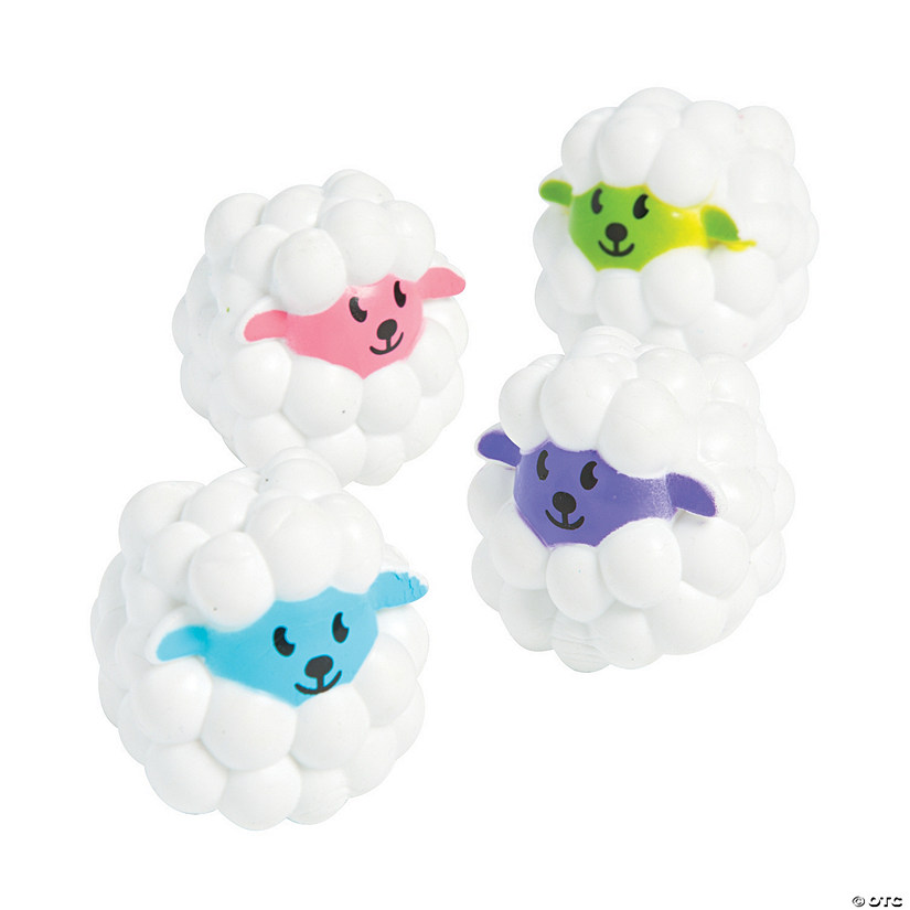 Charming Mini Lamb Bouncy Balls - 12 Pc. for Easter Fun Image