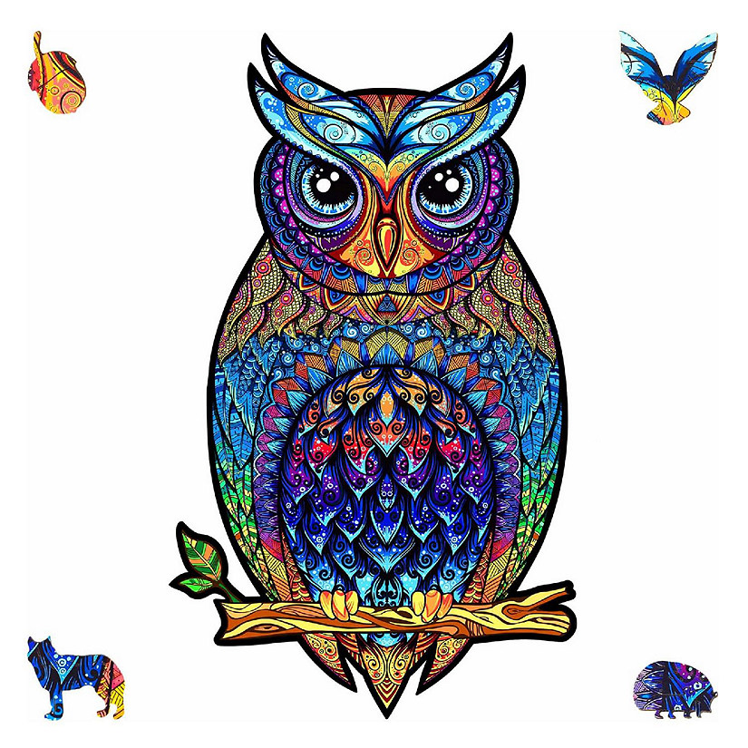 Charming Owl 366 Piece Shaped Wooden Jigsaw Puzzle Image