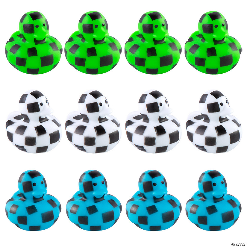 Checkerboard Rubber Ducks - 12 Pc. Image