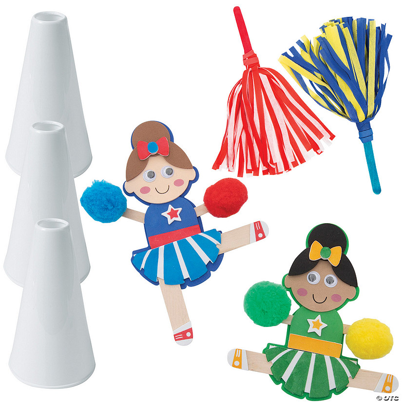 Cheerful Cheerleader Craft Kit Assortment - Makes 36