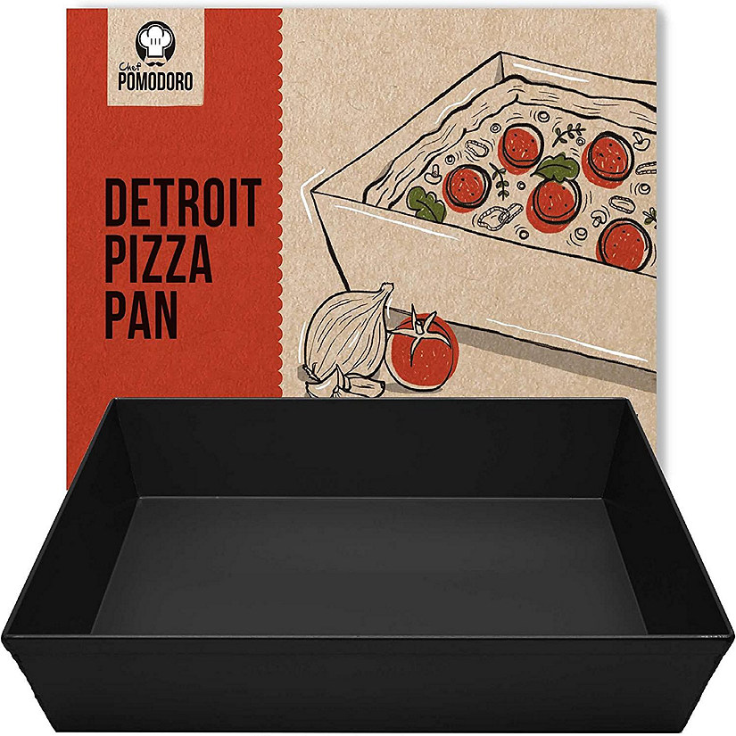 Authentic Detroit Style Pizza Pan – 10x8 Inch Commercial Steel Deep Dish Pan (Unseasoned)