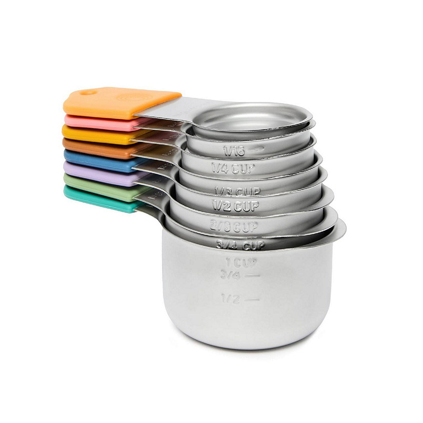 Chef Pomodoro Measuring Cup Set, Nested and Stackable, Sturdy Extra-long Handles with Lasered Markings and Sorting Ring (8-Piece Set ()) Magnetic Image