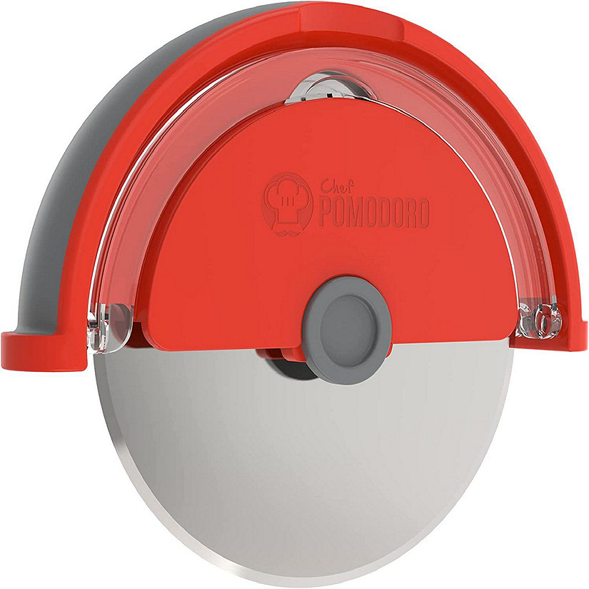 Chef Pomodoro - (Orange) 4-Inch, Pizza Cutter Wheel with Protective Cover Blade Guard Image