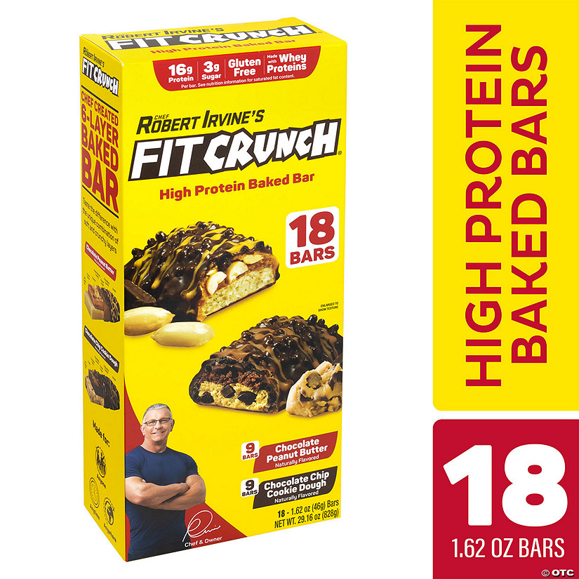 Chef Robert Irvine's FITCRUNCH High Protein Bars, Variety Pack (1.62 oz., 18 ct.) Image