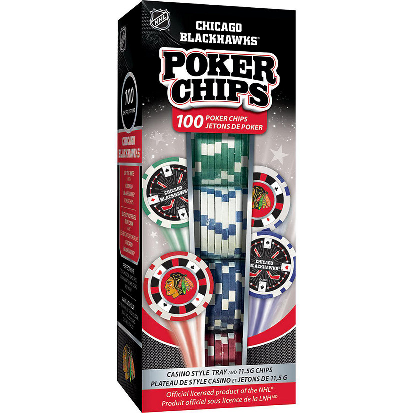 Chicago Blackhawks 100 Piece Poker Chips Image