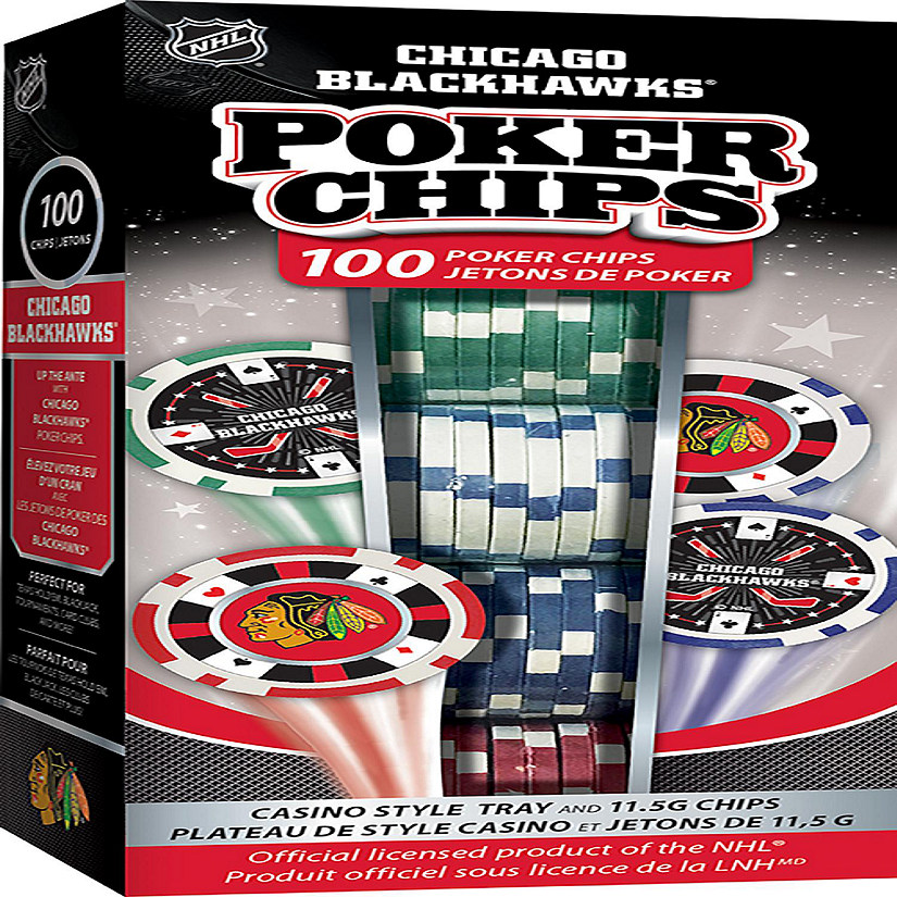 Chicago Blackhawks 100 Piece Poker Chips Image