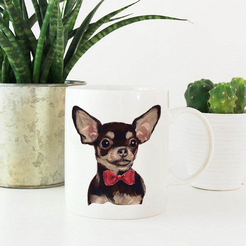 Chihuahua Red Bow Ceramic Mug Image