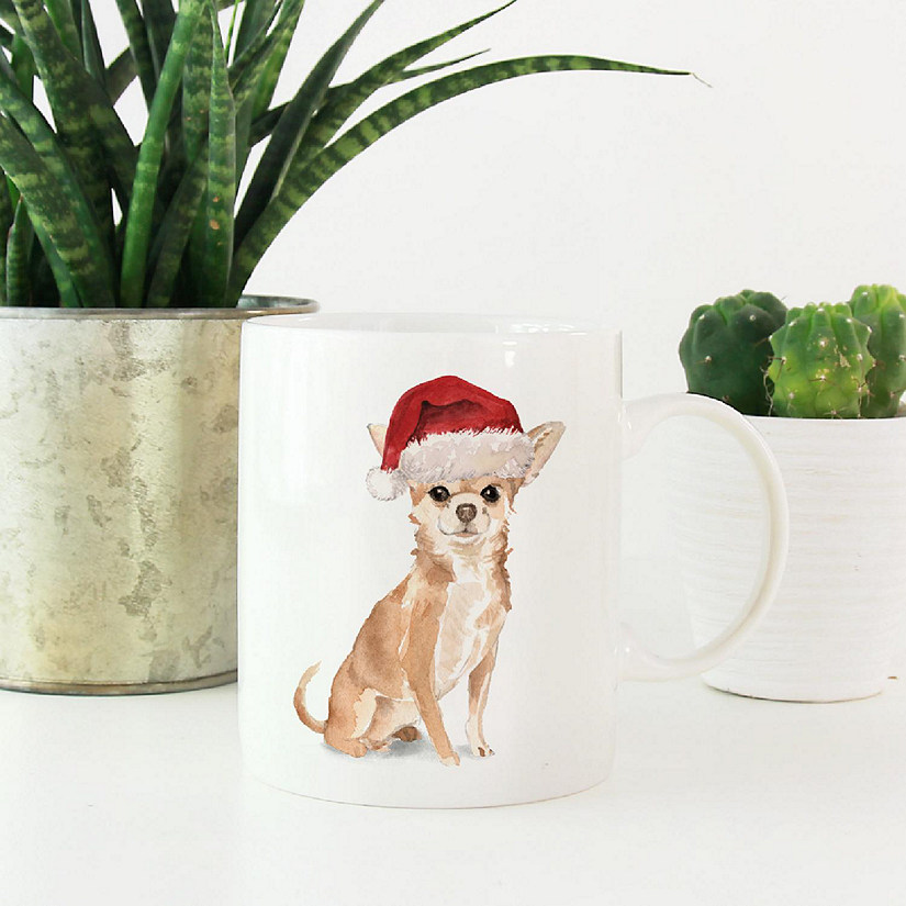 Chihuahua Santa Hat Ceramic Mug Image