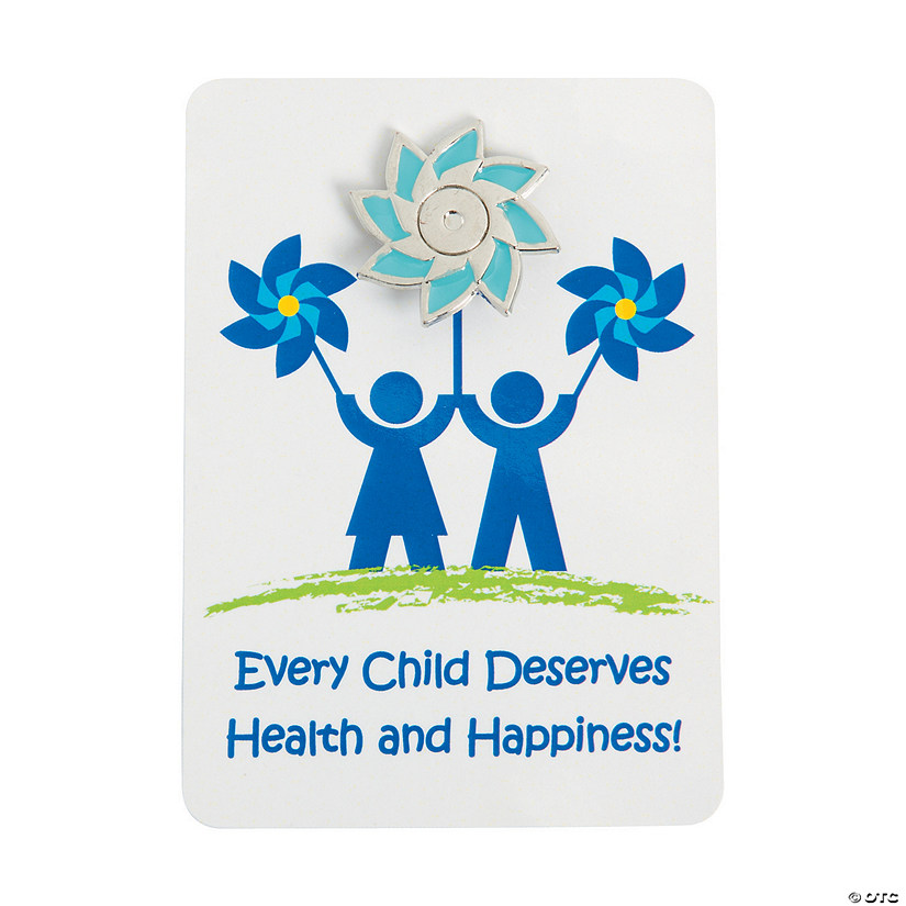 Child Abuse Awareness Pins with Card - 12 Pc. Image