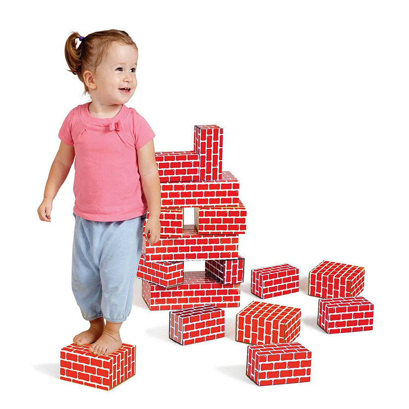 Childcraft Corrugated Building Blocks, Large, Red, Set of 16 Image