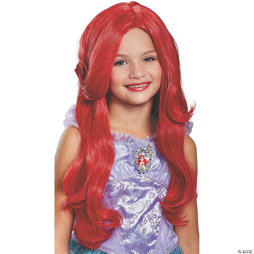 Childs Red Deluxe Long Wig Image