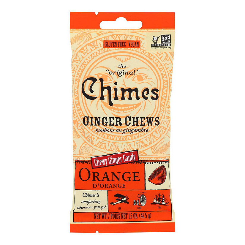 Chimes Ginger Chews Orange Citrus 1.5 oz Case of 12