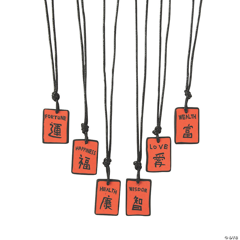 Chinese Character Necklaces - 24 Pc. Image