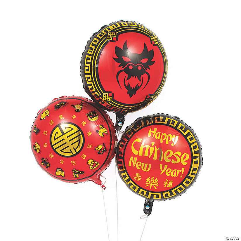 Chinese New Year 18" Mylar Balloons - 3 Pc. Image