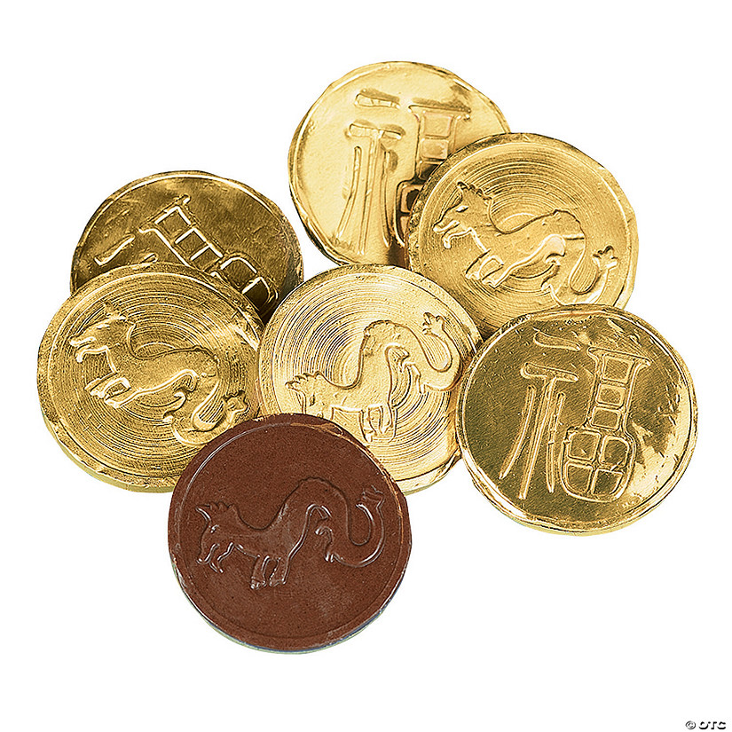 Chinese New Year Gold Chocolate Candy Coins - 76 Pc. Image