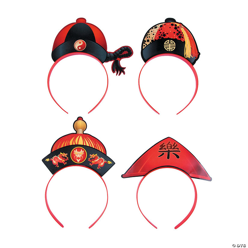 Chinese New Year Hat Headbands - 12 Pc. Image