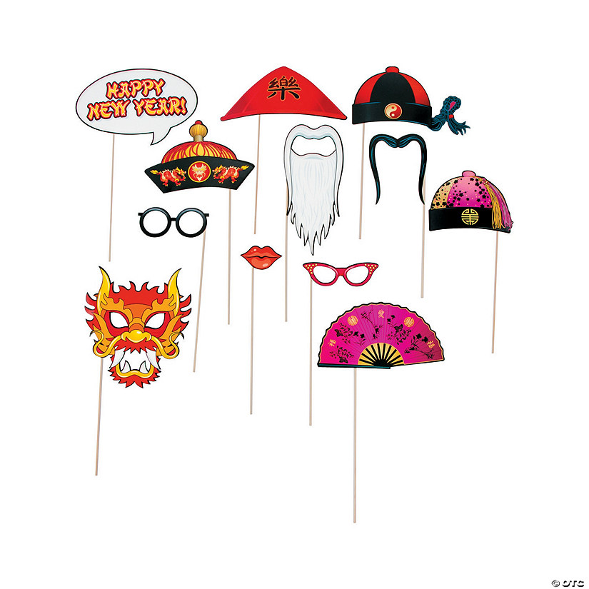 Chinese New Year Photo Props- 12 Pc. Image