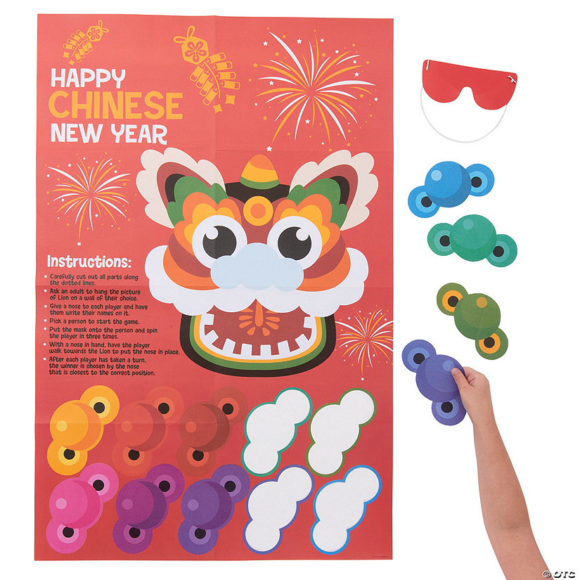Chinese New Year Pin the Nose on the Lion Game Image