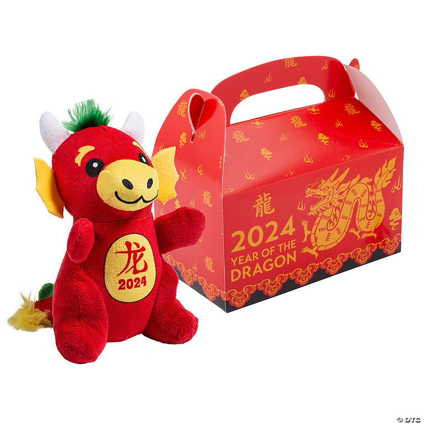 Chinese New Year Stuffed Dragons with Favor Box for 12 Image