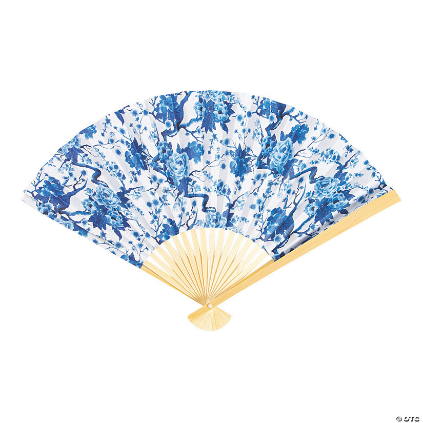 Chinoiserie Print Folding Hand Fans - 12 Pc. Image