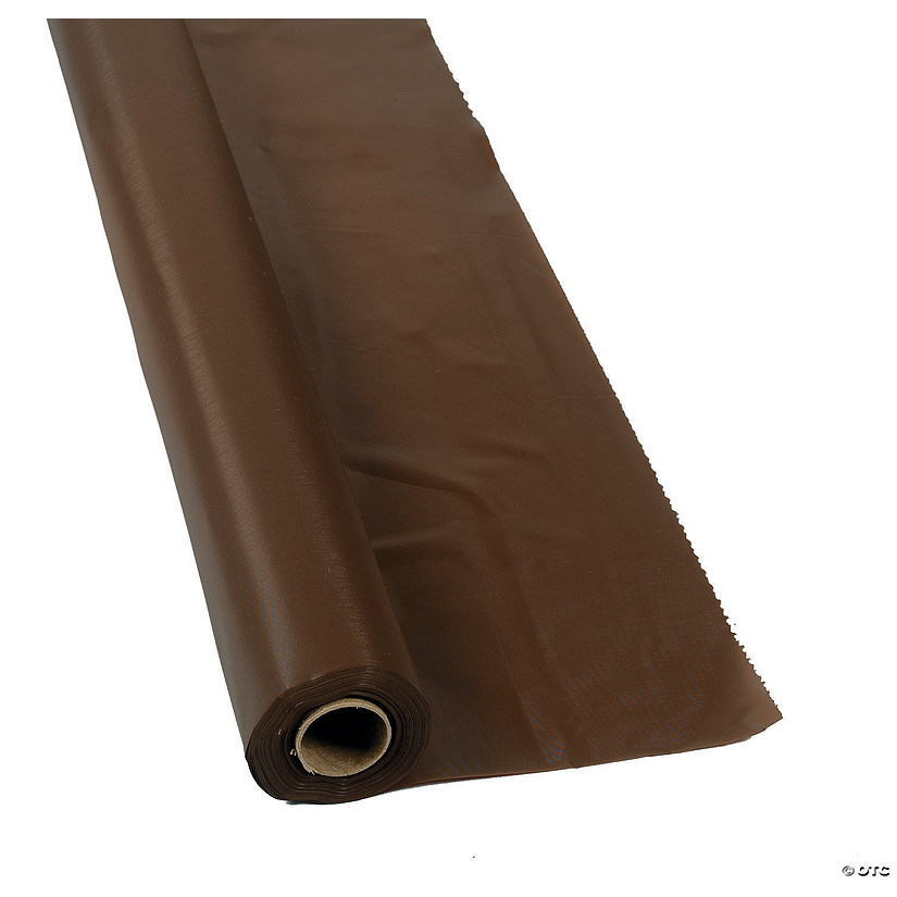 Chocolate Brown Plastic Tablecloth Roll Image