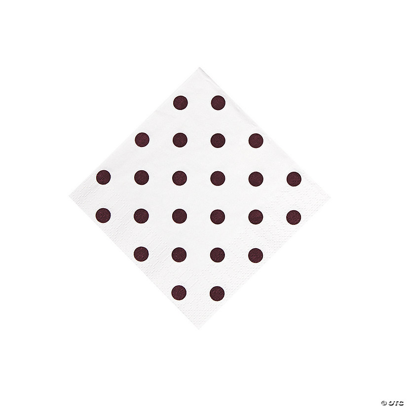 Chocolate Brown Polka Dot Beverage Napkins Oriental Trading