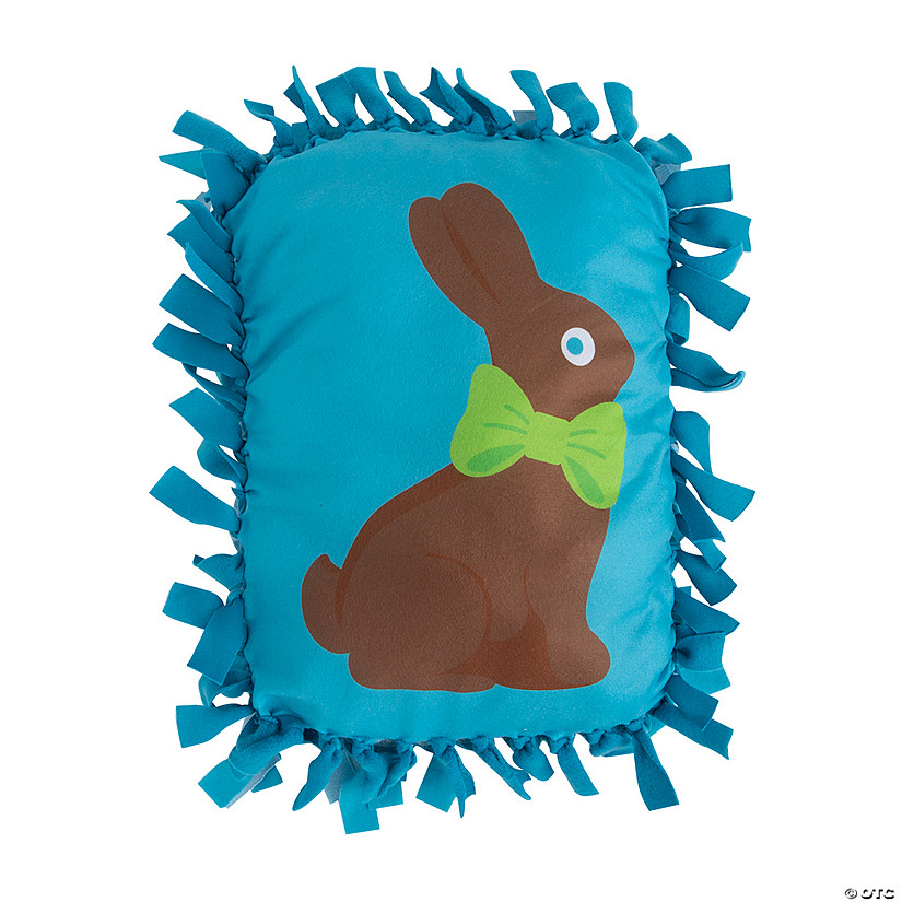 Chocolate Bunny Fleece Tied Pillow Craft Kit - Makes 6 Image