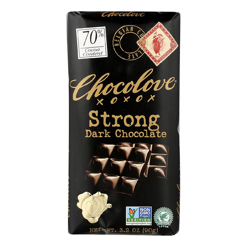 Chocolove Xoxox Premium Chocolate Bar Dark Chocolate Strong 3.2 oz Bars Pack of 12 Image